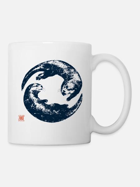 Zen Otter mit Kanji Stempel - Tasse - Weiß