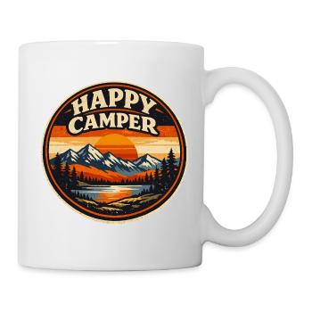 Happy Camper Camping Vintage | Na Hiking Gift - Tasse - Weiß - Rechts