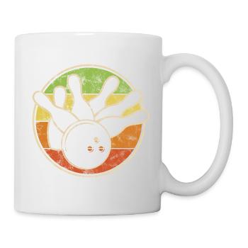 Vintage Bowling Kegel Mit Kugel Für Kegel Club - Tasse - Weiß - Rechts