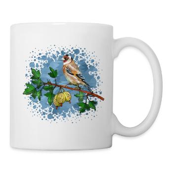 Bunter Vogel - Tasse - Weiß - Rechts