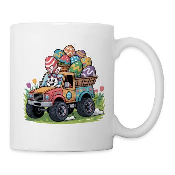 Frohe Ostern Süßer Osterhase Eiersuche Ostereier - Tasse - Weiß - Rechts