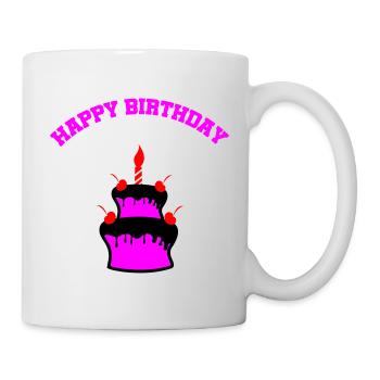 Neon Birthday Cake Sticker - Mug - white - Right