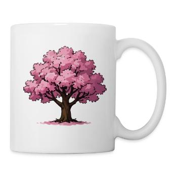 Pink Cherry Blossom Tree Illustration - Mug - white - Right