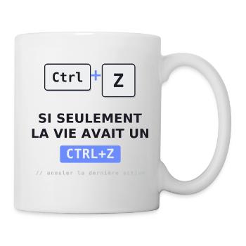 Ctrl Z pour la Vie - Mug blanc - blanc - Droite
