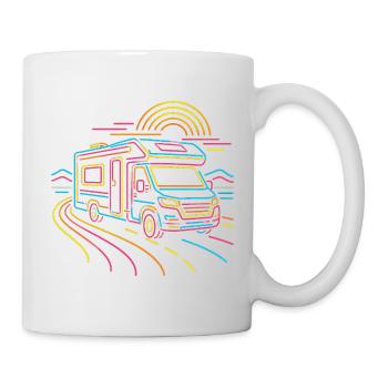 Camper Roadtrip Wohnmobil Retro Neon Shirt - Tasse - Weiß - Rechts