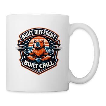Biber Chill Logo – Built Different - Tasse - Weiß - Rechts