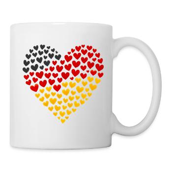 Deutschland Flagge - Herz aus  - Tasse - Weiß - Rechts