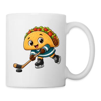 Taco Eishockeyspieler Comic fröhlich - Mug - white - Right