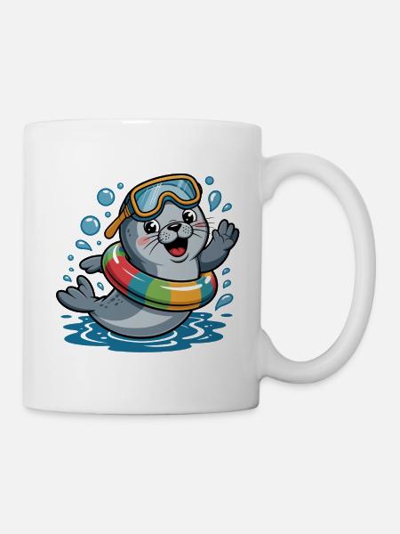 Lustiger Seehund - Tasse - Weiß
