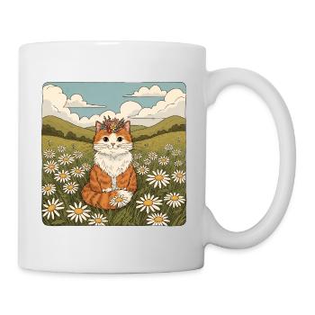 Couronne de fleurs de marguerite orange Cottagecore - Mug blanc - blanc - Droite
