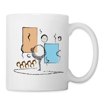 Yoga Dancer Abstract Color Duet with Coffee Circle - Mug - white - Right