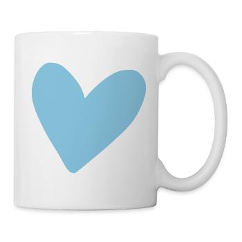 Blue Heart: Two-dimensional minimal style - Mug - white - Right