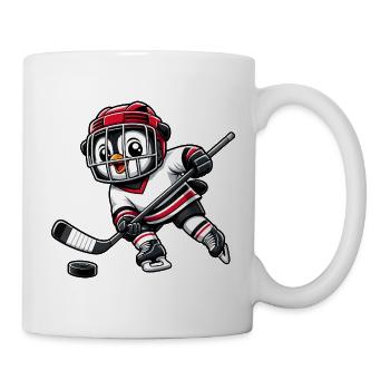 Joueur de hockey sur glace Penguin comique mignon - Mug blanc - blanc - Droite