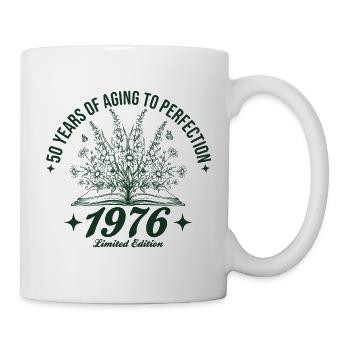 50e anniversaire Fleurs sauvages Vintage 1976 Rétro - Mug blanc - blanc - Droite