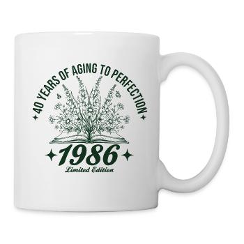 40e anniversaire Fleurs sauvages Vintage 1986 Rétro - Mug blanc - blanc - Droite