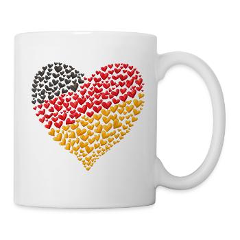 Herzmosaik der deutschen Flagge - Tasse - Weiß - Rechts
