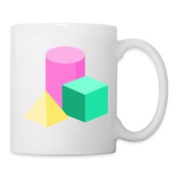 Blocs de couleur en géométrie pastel - Mug blanc - blanc - Droite