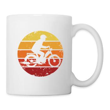Mofa Moped Roller Mofafahrer Mofaroller - Tasse - Weiß - Rechts