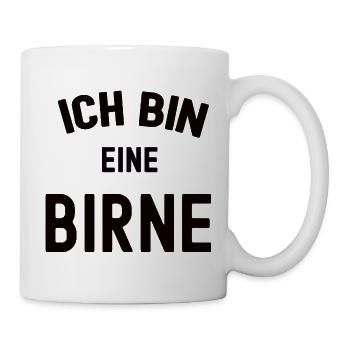 ICH BIN EINE BIRNE Grünes Karneval Kostüm Fasching - Tasse - Weiß - Rechts