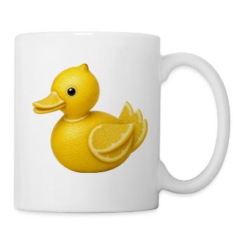 Zitronen Ente | Niedliches Frucht Tiermotiv - Tasse - Weiß - Rechts