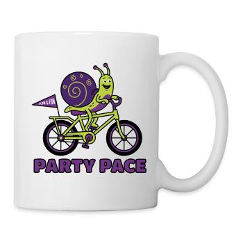 T-shirt drôle de vélo Snail Party Pace - Mug blanc - blanc - Droite