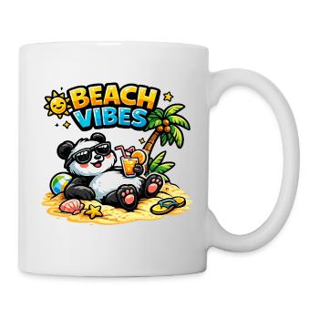 Beach Vibes Panda sur la plage - Mug blanc - blanc - Droite