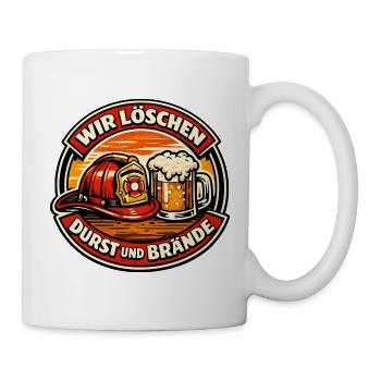 Feuerwehr Humor: Durst und Brände - Tasse - Weiß - Rechts