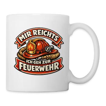 Ich geh zur Feuerwehr – Helm - Tasse - Weiß - Rechts