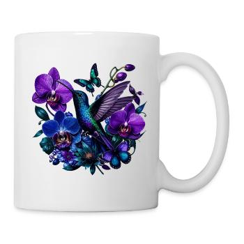Colibri dans le royaume des orchidées - Mug blanc - blanc - Droite