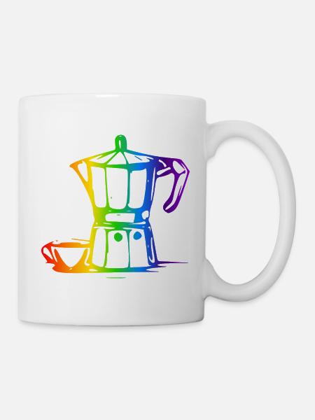 Bialetti Regenbogen Linienkunst - Tasse - Weiß
