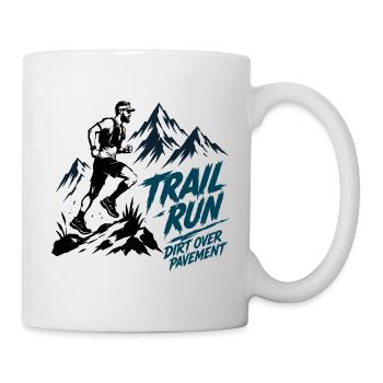 Trail Run. Terre sur bitume - Mug blanc - blanc - Droite