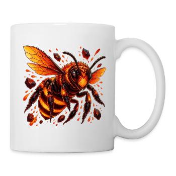 Flaming honey bee with lava crystals - Mug - white - Right