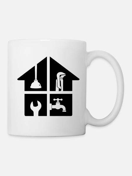 Klempner Haus Sanitär Werkzeug - Tasse - Weiß