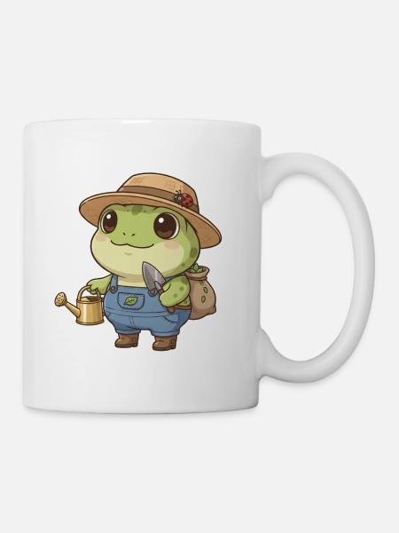 Frosch als Gärtner - Tasse - Weiß