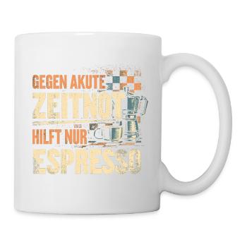 Schach Geschenk T-Shirt | Zeitnot Kaffee Motiv - Tasse - Weiß - Rechts