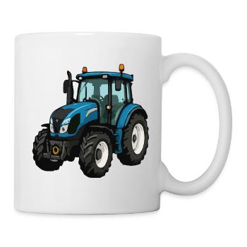Illustration du tracteur bleu - Mug blanc - blanc - Droite