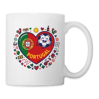Portugal Herz Fußball Flair - Tasse - Weiß - Rechts