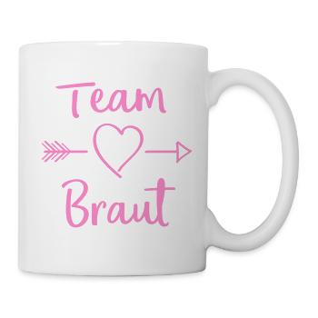 Team Braut Herz Pfeil Design - Tasse - Weiß - Rechts
