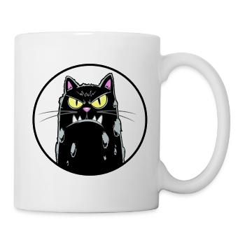 Grimmiger  Kater mit weissem hintergrund  - Tasse - Weiß - Rechts