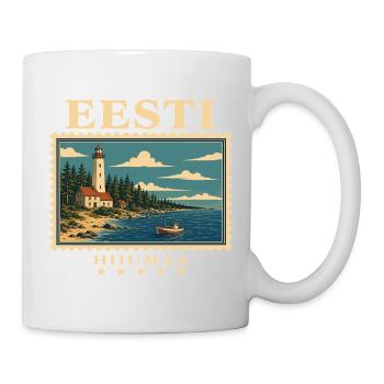 Estland Hiiumaa Vintage Reisemarke - Tasse - Weiß - Rechts