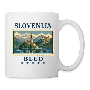 Slowenien Bled Vintage Reisemarke - Tasse - Weiß - Rechts