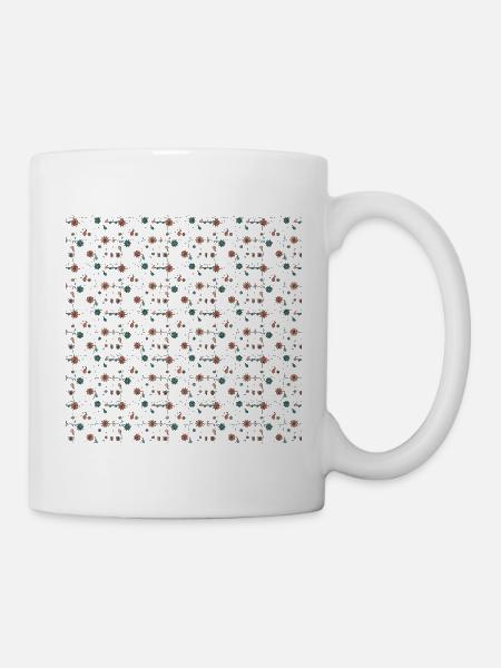 Floral Netz Muster Nacht - Tasse - Weiß