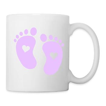 Empreinte de bébé Pattes en Cœur Délicate - Mug blanc - blanc - Droite