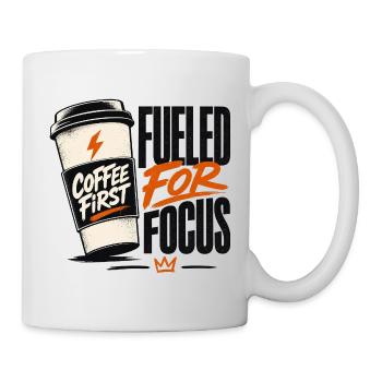 Kaffee zuerst – fokussierte Energie - Tasse - Weiß - Rechts
