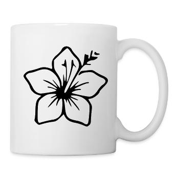 Fleurs d’hibiscus conçoivent des vacances d’été pour la fleur hawaïenne - Mug blanc - blanc - Droite