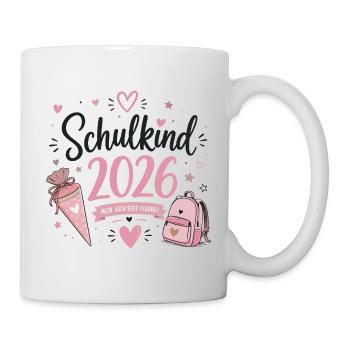 Schulkind 2026 – Einschulung - Tasse - Weiß - Rechts