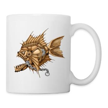 Steampunk Piranha Killer Retro Machine - Mug - white - Right