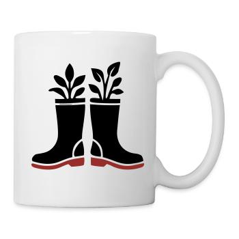 Icône des plantes bottes en caoutchouc - Mug blanc - blanc - Droite