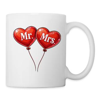 Couples Ballons Cœur Monsieur Madame Design - Mug blanc - blanc - Droite