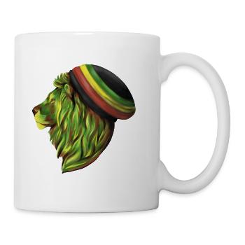 Löwe im Reggae-Rasta Stil - Tasse - Weiß - Rechts